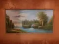 Голяма Ръчно Рисувана Картина (60x120 см) с ЧИСТО НОВА Модерна Рамка, снимка 1