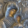 Сребърна икона Богородица с Младенеца, снимка 6