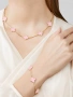Van Cleef & Arpels VCA 5 Motifs Gold Pink Opal Vintage Alhambra Дамска Гривна, снимка 9
