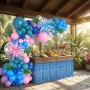Нов 157 части розово син комплект за балонена арка за парти украса декорация, снимка 4