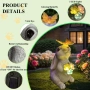 4996 Декоративна соларна фигура „Заек с LED цветя и пеперуда“ – Ръчно боядисана градинска статуетка , снимка 5