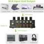 Нов Компактен 4-канален RCA миксер с усилване и контрол на звука за DJ и домашно кино, снимка 3