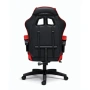 Удобен геймърски стол с поставка за крака и масажна лумбална възглавница, Черно-червен, снимка 3