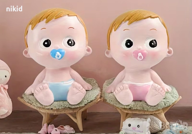 3D бебе фигурка смола гипс момиче момче фигурка украса торта парти gender party разпознаване пола 
