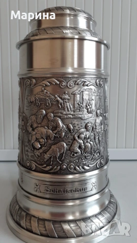 Халба от калай 1000 мл,  Antik*Vintage #133, снимка 4 - Антикварни и старинни предмети - 54408522