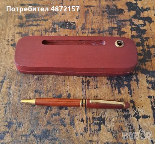 химикалка махагонова в махагонова дървена кутия, снимка 3 - Колекции - 55579287