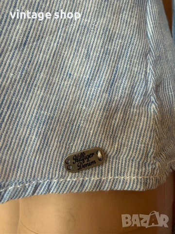 Риза морски десен райе Tommy Hilfiger, размер S/XS, снимка 3 - Ризи - 54627210