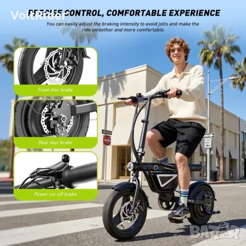 Eлектрическо колело iScooter EB1S 500W 36V 12Ah, снимка 9 - Велосипеди - 55485537