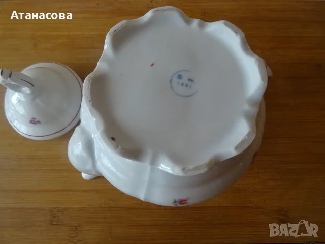 Чайник и захарница Барок български порцелан Сталин Видин 1957 г, снимка 9 - Аксесоари за кухня - 55413608