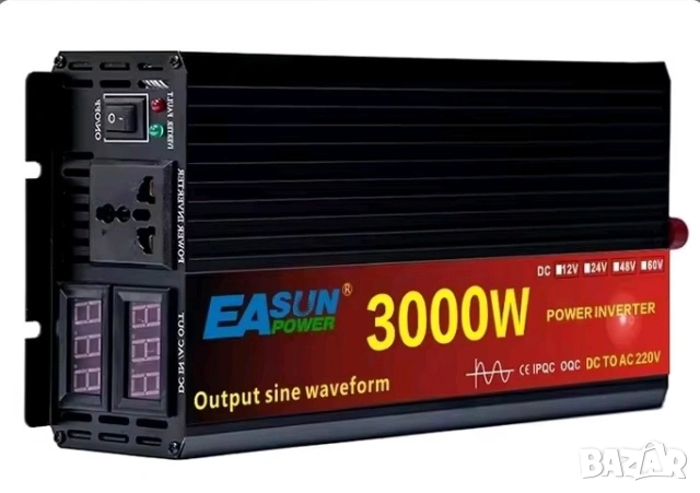 РАЗПРОДАЖБА: 3 kW РЕАЛНА МОЩНОСТ, чиста синусоида, висококачествен надежден инвертор