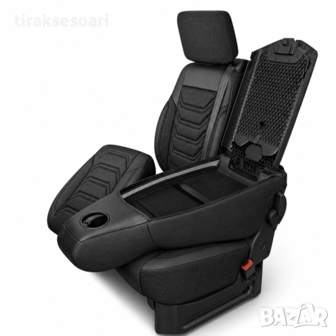 Луксозна тапицерия PANDA за Renault Trafic III / Opel Vivaro B 2014-2019 – еко кожа и текстил черно/, снимка 2 - Аксесоари и консумативи - 54622173
