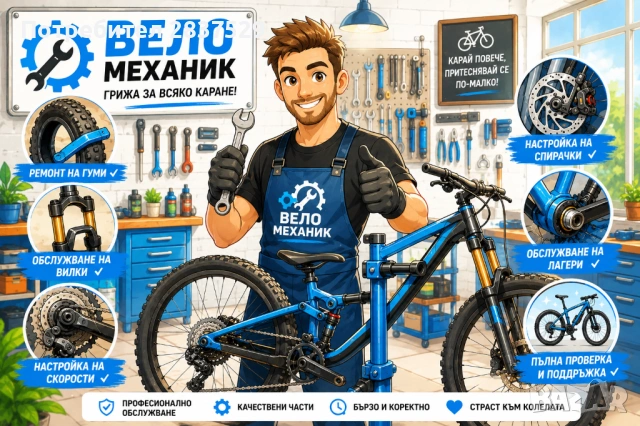 Ремонт на велосипеди, вело-механик гр. София 