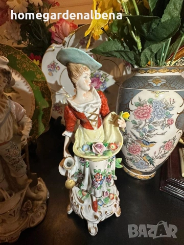 Антикварни Фигури Sitzendorf Germany | „В цветната градина“ | Circa 1927, снимка 10 - Колекции - 54212259