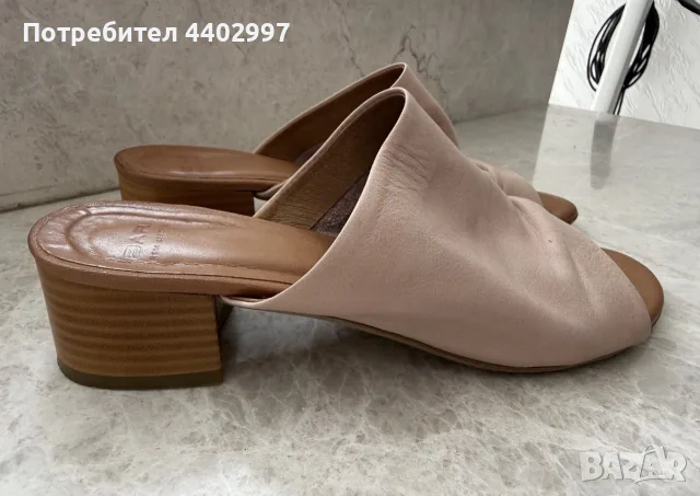 Чехли на нисък ток, естествена кожа, снимка 5 - Сандали - 55515530