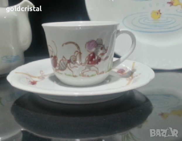 Стар български порцелан детски комплект за хранене , снимка 5 - Антикварни и старинни предмети - 52744256