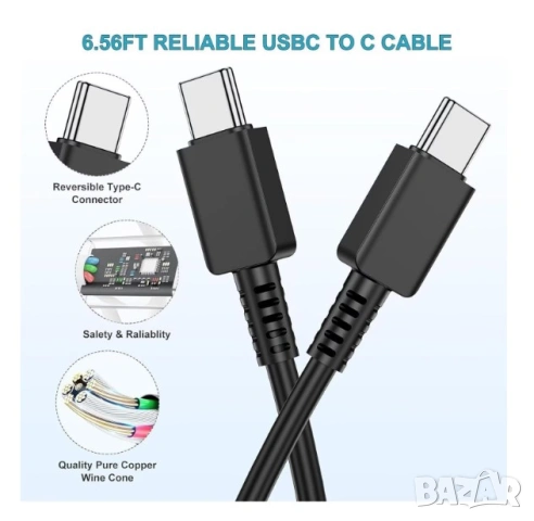 Зарядно Super Fast Charging 45W (черно) за Samsung + кабел tape-C, снимка 4 - Оригинални зарядни - 55095551