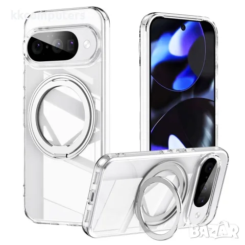 За Google Pixel 11 / Pixel 11 Pro Магнитен PC TPU Калъф Skin-Feel с 360° Въртяща Стойка и Скрийн Про, снимка 2 - Калъфи, кейсове - 55688420