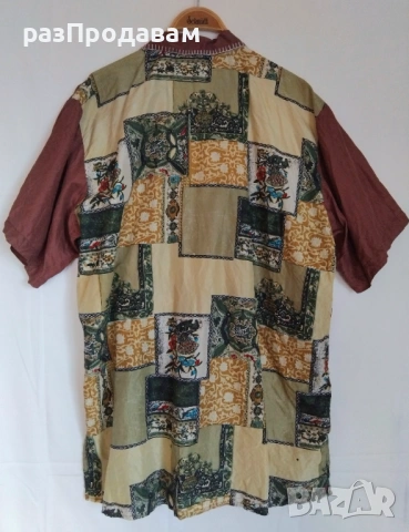 Копринена Риза с Азиатски орнаменти- 100% silk - Diana Marco, снимка 6 - Ризи - 54799581