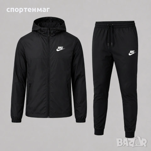 Мъжки спортен екип Nike микрофибър шушляк черен