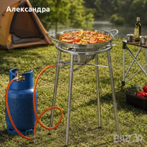 HOMELUX комплект за паеля с модулен газов котлон и тиган 41 cm