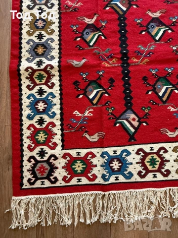 Чипровски килим Пилетата с две пътеки , снимка 2 - Килими - 54621285
