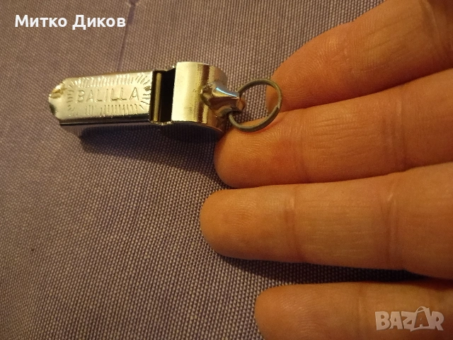 	Маркова италианска полицейска свирка отлична футболна Баллила Ballila с халка за закачване №4, снимка 2 - Футбол - 48884425