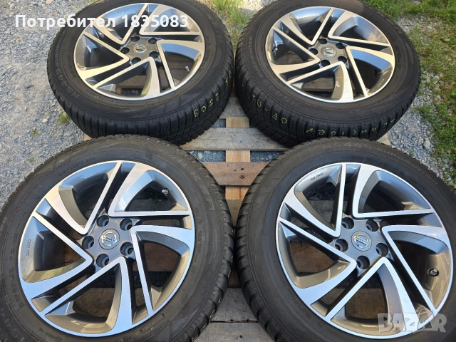 Лети джанти 17ки 5х114.3 Nissan + зимни гуми 215/60/17 Falken, снимка 2 - Гуми и джанти - 55081762