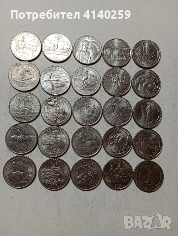 САЩ МОНЕТИ ЛОТ 1/4 КУОРТЪР ДОЛАР 1999 - 2023 Г 