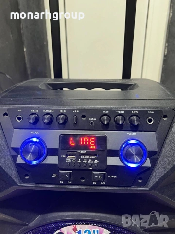 Караоке тонколона Meirende K5-12 100W с дистанционно и 1 микрофон, снимка 3 - Аудиосистеми - 54285650