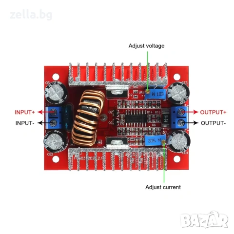 DC-DC Step-up Boost модул 400W 15A Повишаващ преобразувател на напрежение 8.5V-50V към 10V-60V 10388, снимка 10 - Друга електроника - 54691892