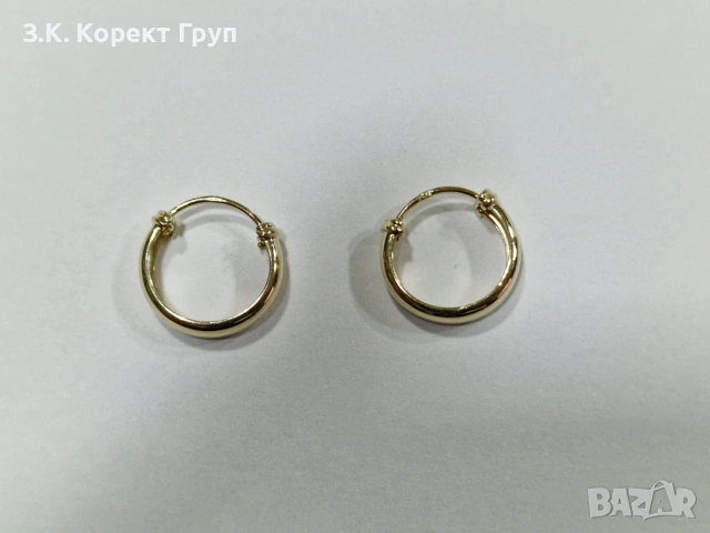 Златни обеци 14К 585 / 1,28 гр., снимка 3 - Обеци - 54129933