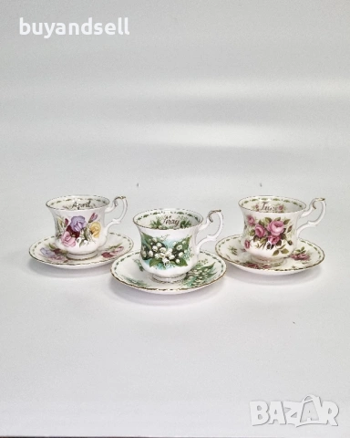 сервиз от фин порцелан Flowers of the Month Royal Albert, снимка 6 - Сервизи - 54354456