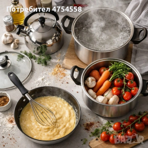 Комплект тенджери и аксесоари от 11 части - издръжливи и устойчиви