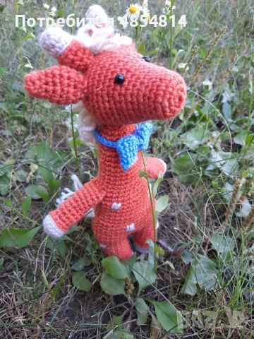 Ръчно изработена плюшена играчка жираф., снимка 2 - Плюшени играчки - 55166390