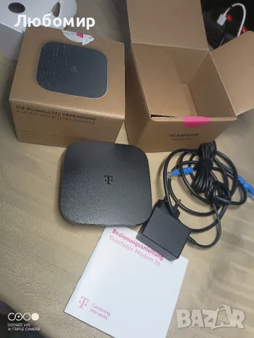 Оптичен модем Telekom 2b Черен с Ethernet връзка до 2 Gbit/s Gf-TA , снимка 2 - Мрежови адаптери - 55544937