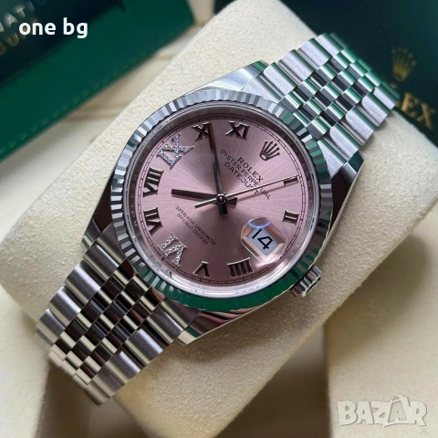 Rolex Datejust Silver Pink Roman Dial Ladies 