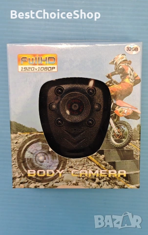 Мини телесна камера HD1080P видеорекордер с вградена 32GB памет, с нощно виждане