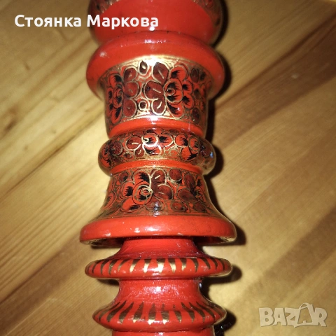 Красив дървен свещник-ръчна изработка, снимка 5 - Декорация за дома - 54774693