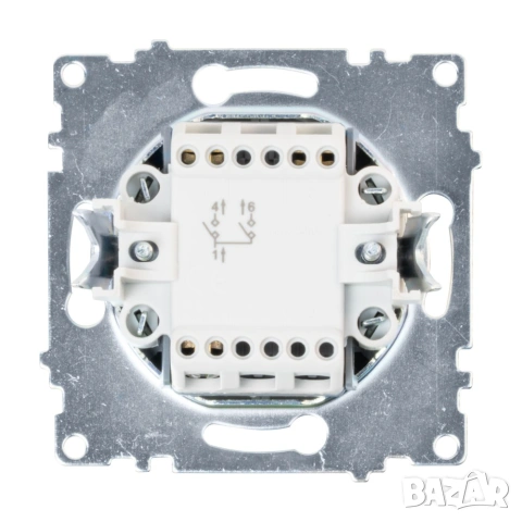 Двоен електрически ключ DeTech DE-6008-02, 10A, 250V, IP20, за вграждане, златист, снимка 4 - Други - 55137968