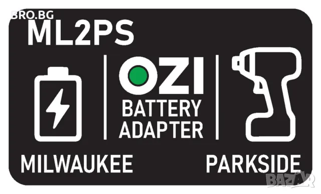 Преходник адаптер батерия Milwaukee M18 към инструмент Parkside X20V ML2PS