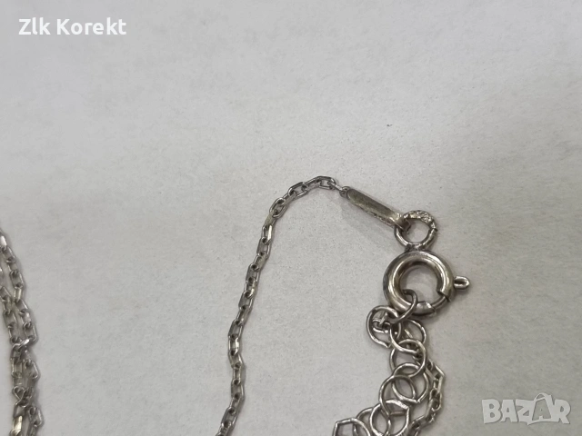Сребърно колие "Син феникс", снимка 5 - Колиета, медальони, синджири - 55223519