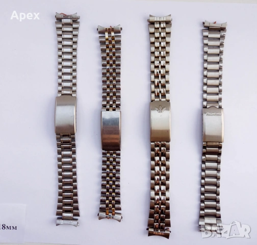 Верижка за Часовник с Извити Накрайници.Curved End Заоблени Стоманени Верижки 18, 20, 22, 24мм, снимка 12 - Каишки за часовници - 54011538