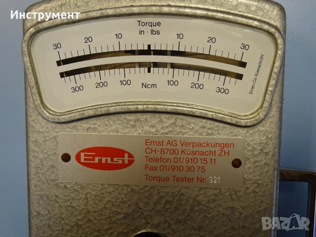 Силомер Ernst Torque tester №921/№911 300-0-300Ncm/50-0-50Ncm, снимка 2 - Други инструменти - 54855099