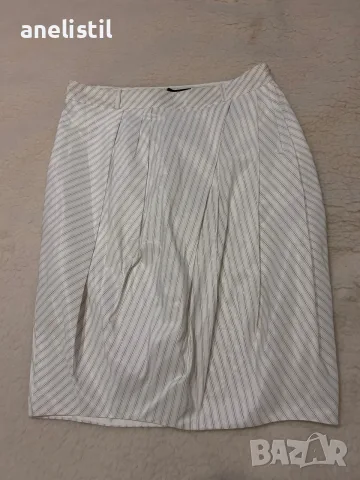 Дамска пола ZARA Basic – елегантно райе, размер L, снимка 2 - Поли - 55662147