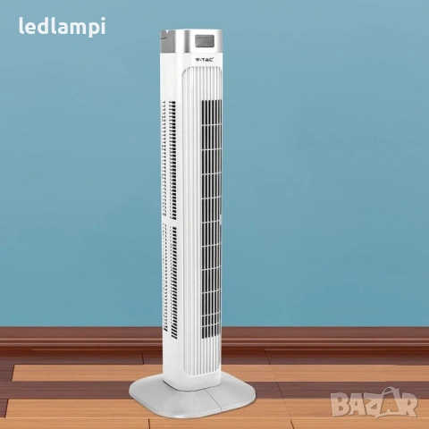 Стоящ Вентилатор 55W С Дисплей И Дистанционно Бял - ПРОМОЦИЯ, снимка 4 - Вентилатори - 33392033