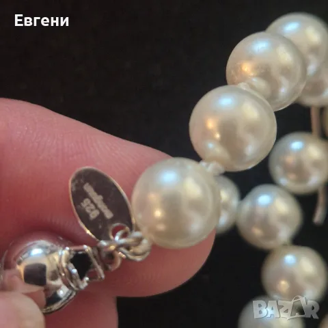 Дамски комплект сребро и перли, снимка 3 - Бижутерийни комплекти - 55480912