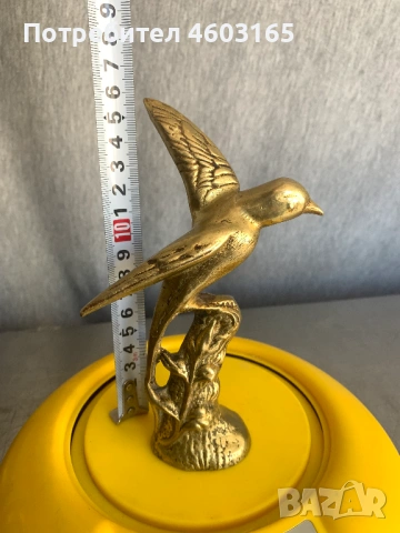 месингова скулптура на птица, снимка 2 - Антикварни и старинни предмети - 54321523