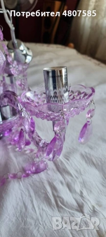 Продавам полилей, 3x40w, розово - лилав , снимка 5 - Лампи за таван - 54331201