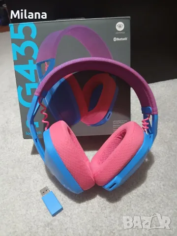 Безжични геймърски слушалки Logitech G435 LIGHTSPEED (Blue/Raspberry) , снимка 2 - Bluetooth слушалки - 55684923