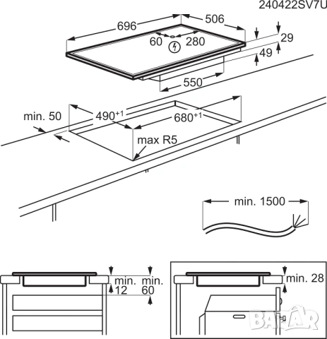 Индукционен Плот AEG TO74IB00UB 70cm, 4 Котлона, Bridge Функция & Hob²Hood 14 Нива на Мощност Таймер, снимка 11 - Котлони - 54391792
